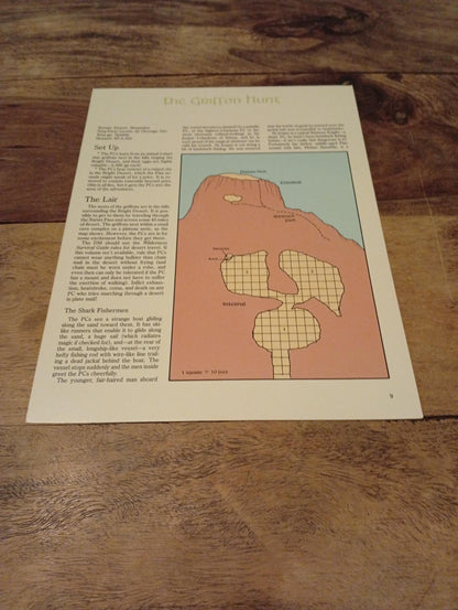 AD&D Greyhawk Reference Card #9 TSR 1043