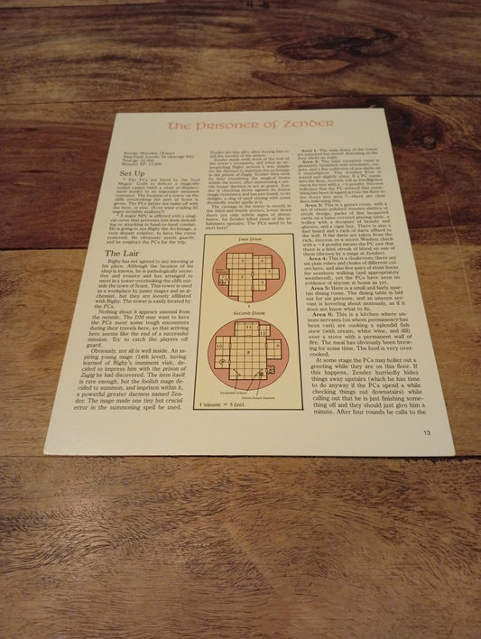 AD&D Greyhawk Reference Card #13 TSR 1043