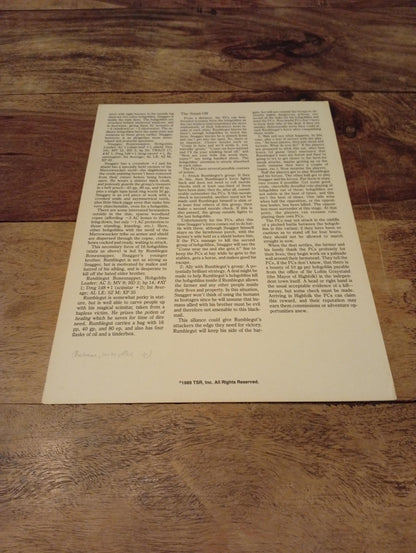 AD&D Greyhawk Reference Card #17 TSR 1043