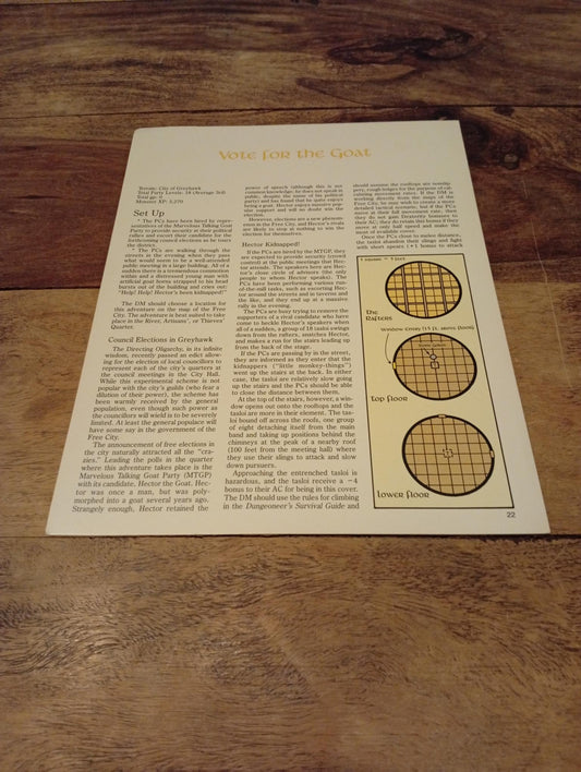 AD&D Greyhawk Reference Card #22 TSR 1043
