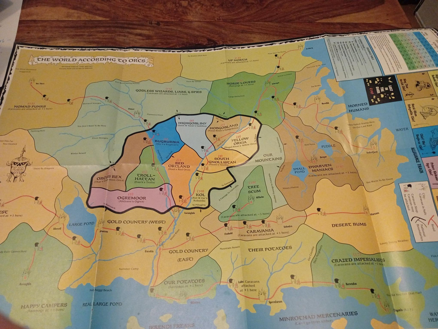World According to Orcs poster map unpunched sheet of chits TSR AD&D 1988
