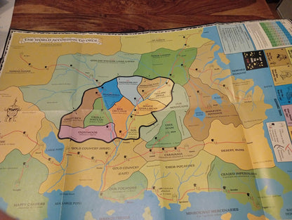 World According to Orcs poster map unpunched sheet of chits TSR AD&D 1988