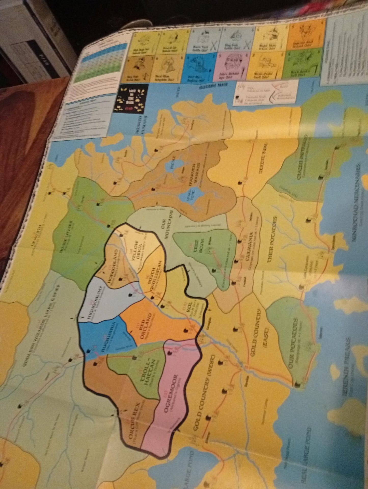 World According to Orcs poster map unpunched sheet of chits TSR AD&D 1988