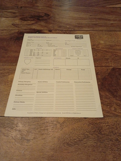 AD&D Council of Wyrms Reference Card #4 TSR 1107 AD&D 1994