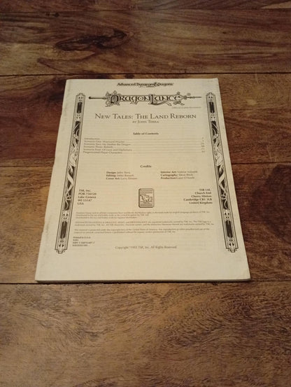 AD&D Dragonlance New Tales The Land Reborn TSR 9395 AD&D 1993