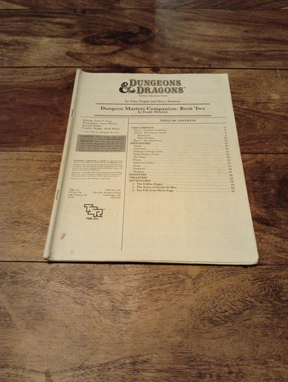 Dungeons & Dragons Dungeons Masters Companion Book 2 TSR 1984