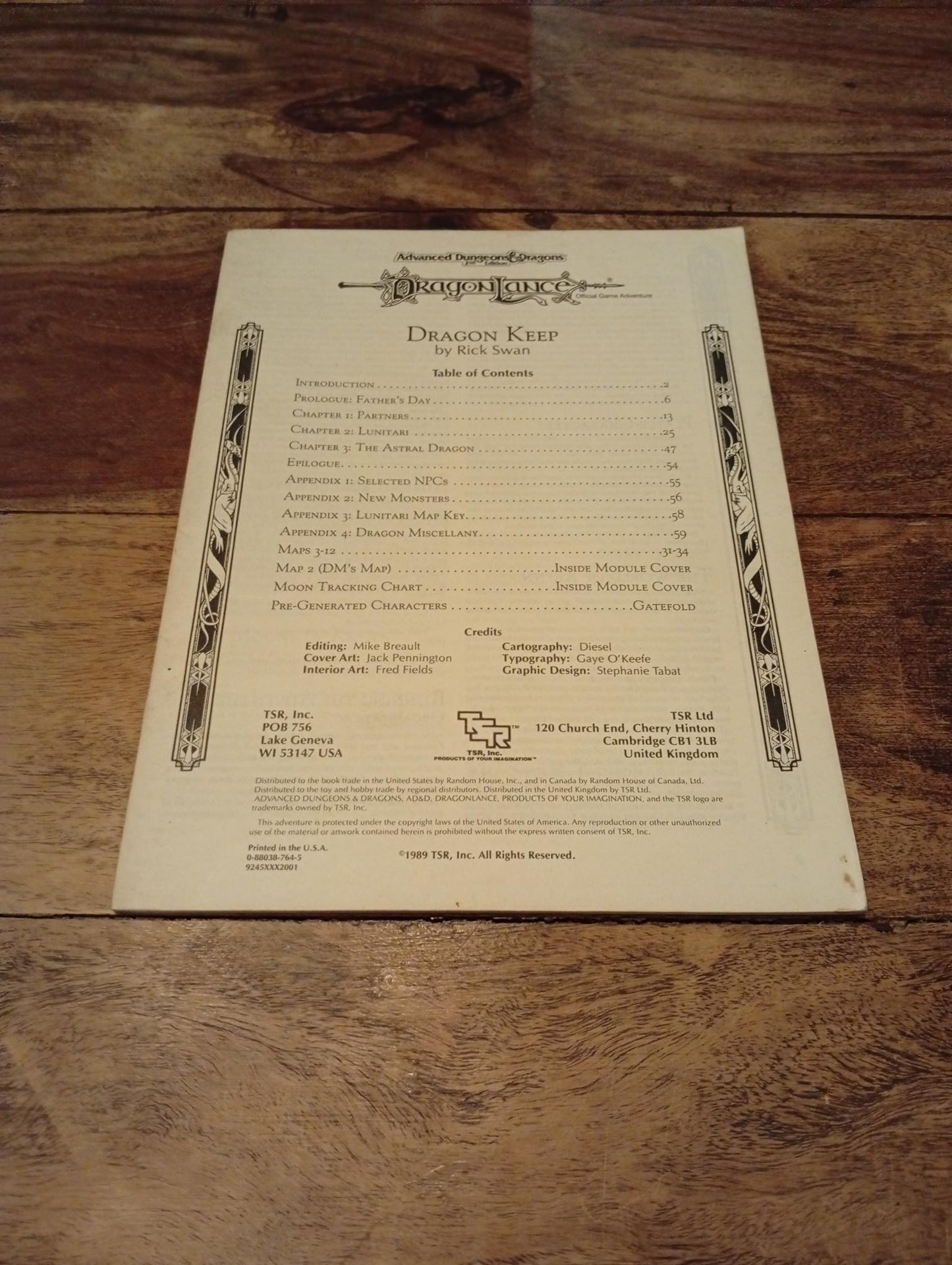 AD&D Dragonlance Dragons Keep TSR 9245 AD&D 1989