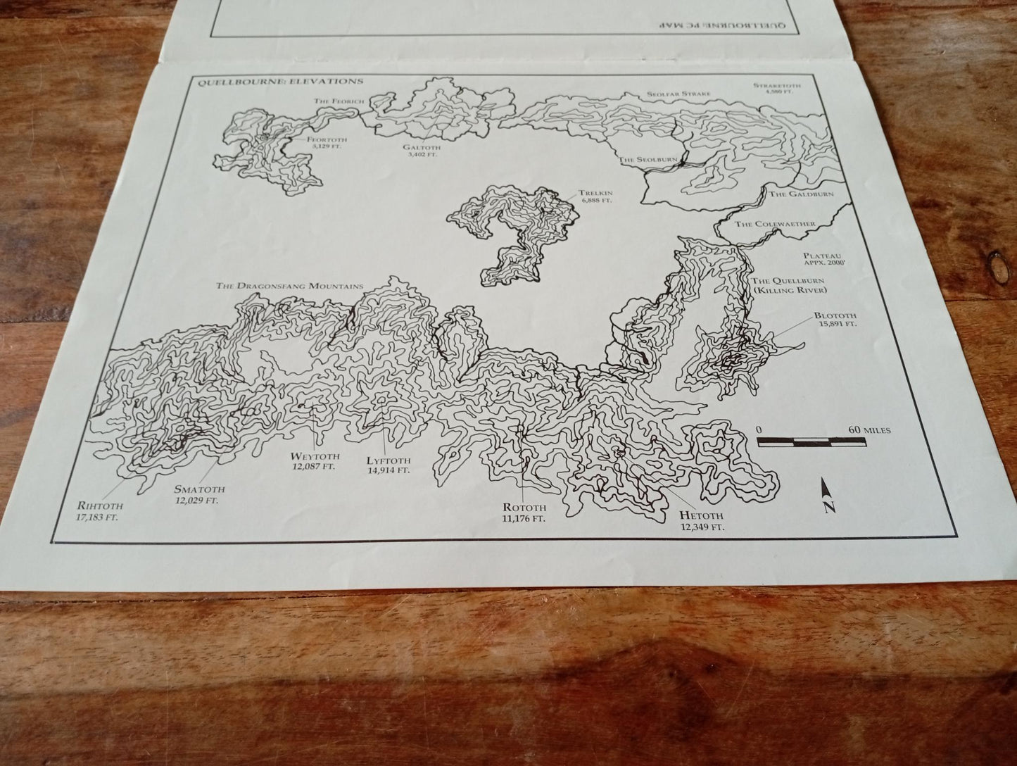 Shadow World Quellbourne Land of the Silver Mist Map I.C.E. 6001 Rolemaster 1989