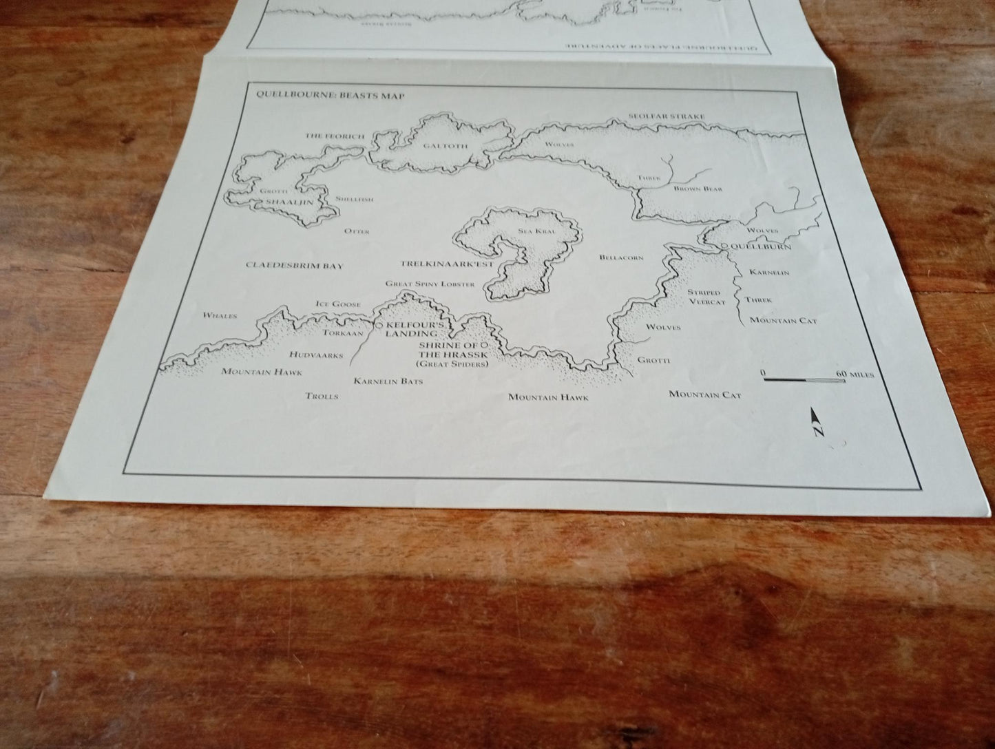 Shadow World Quellbourne Land of the Silver Mist Map I.C.E. 6001 Rolemaster 1989