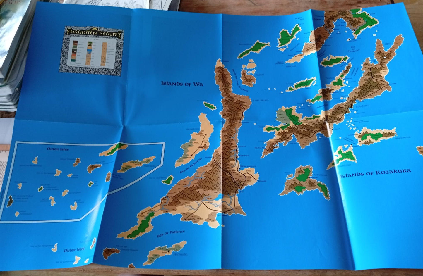 Forgotten Realms Kara-Tur The Eastern Realms Map TSR 1032 AD&D 1988