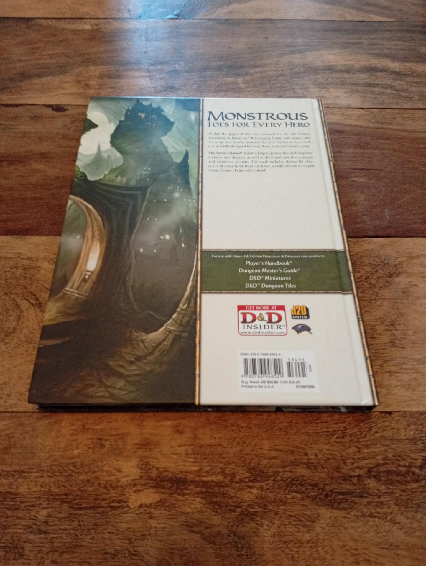 Dungeons Dragons Monster Manual 4th Ed Hardcover Wizards of the Coast 2008