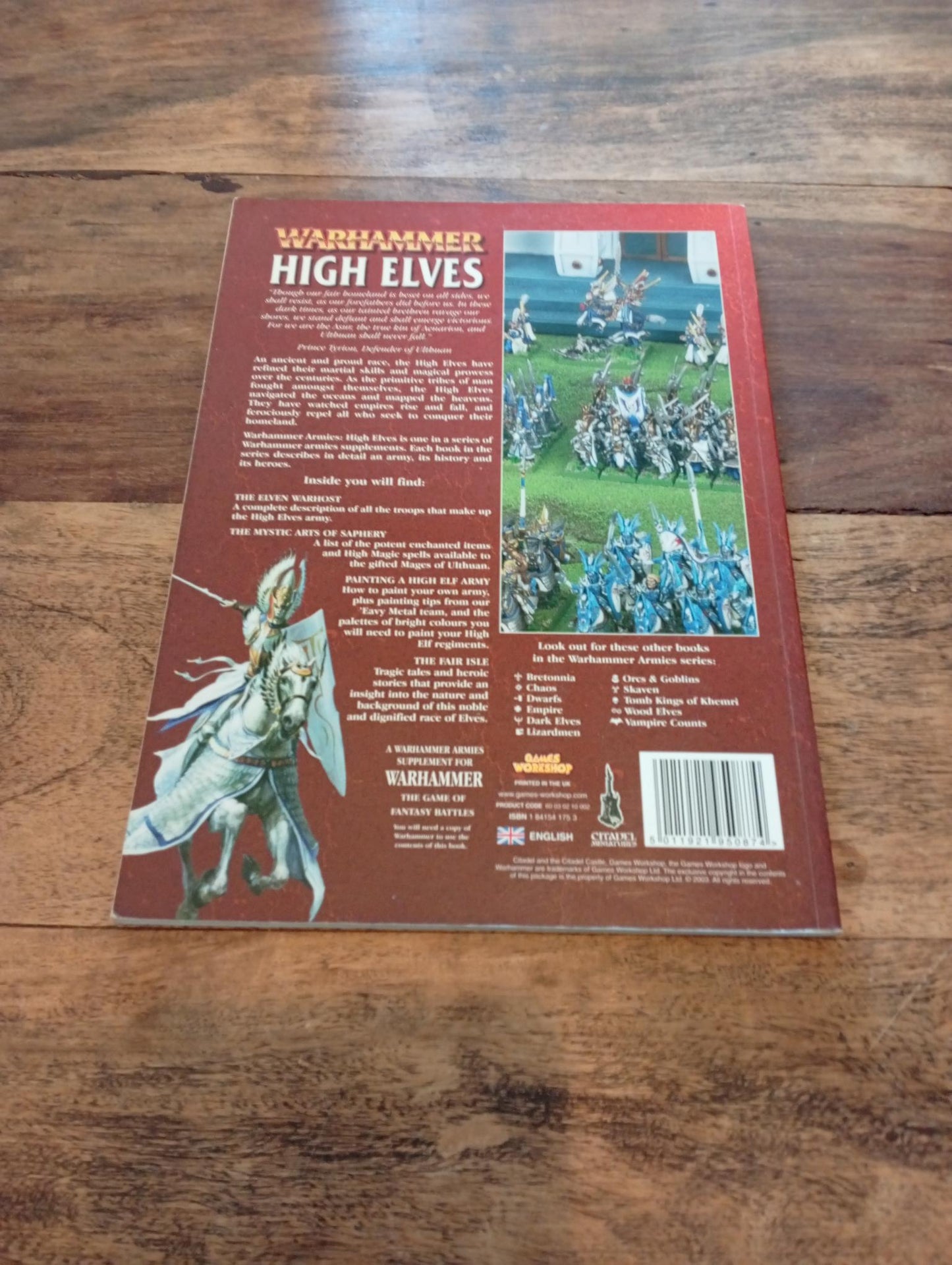 Warhammer High Elves 6th Edition Army Book Codex Games Workshop