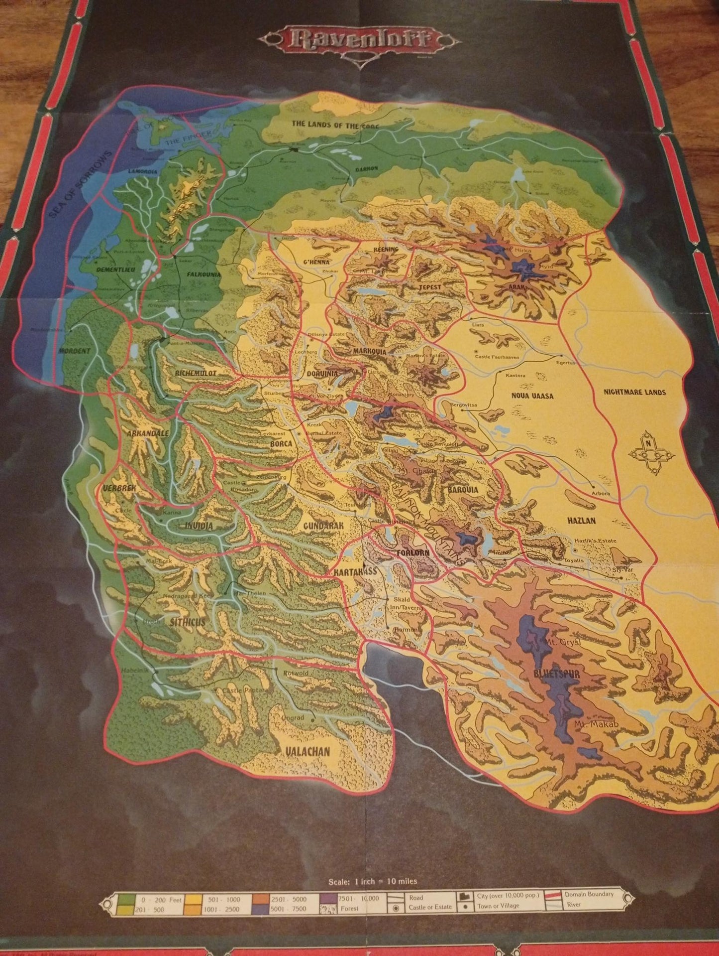 Ravenloft Realm Of Terror Map TSR 1053 AD&D 1990
