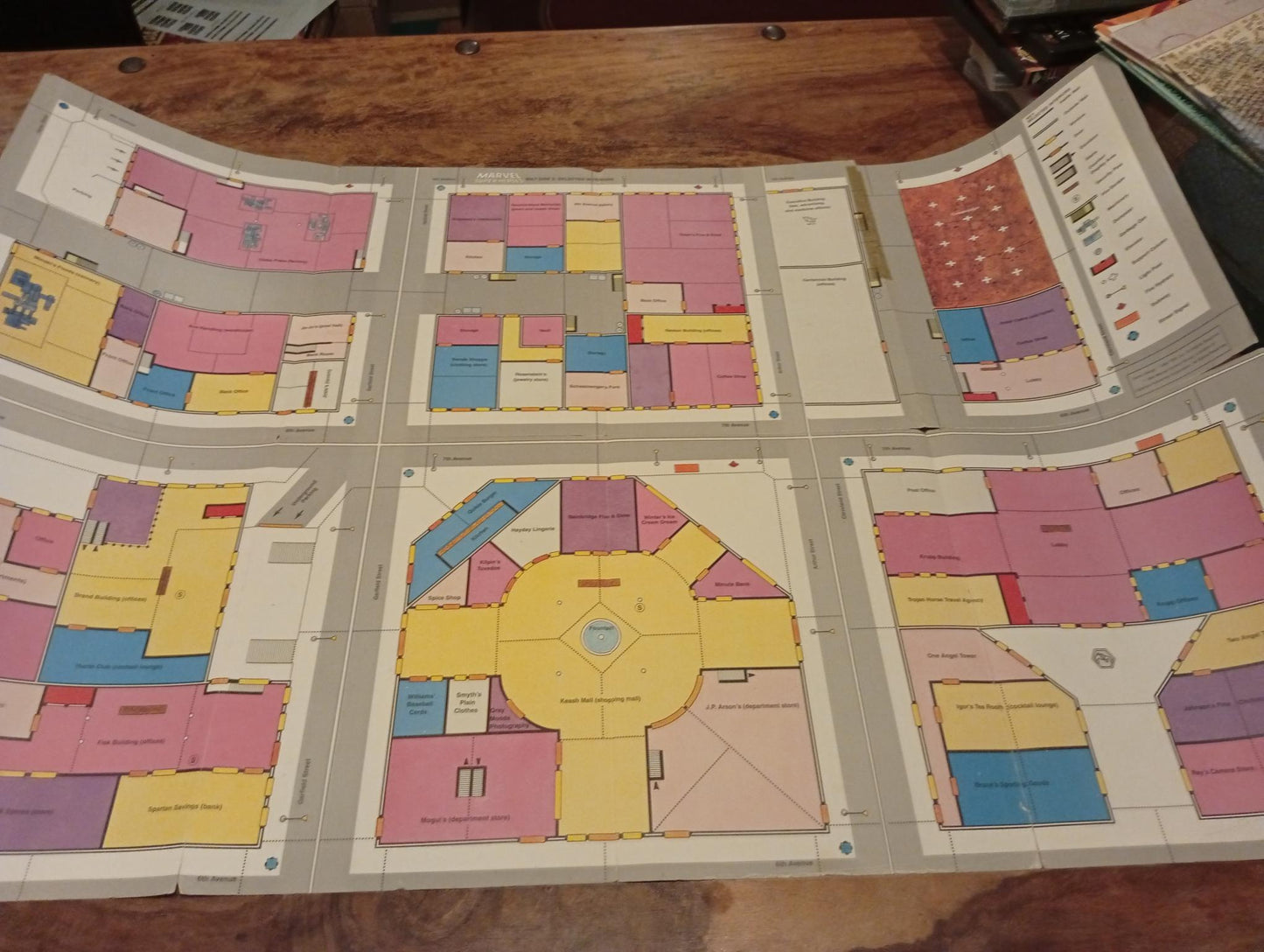 Marvel Super Heroes TSR Role Playing Board Game Basic Set Revised MAP 2 Interior