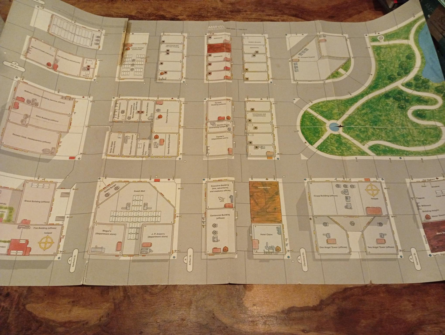 Marvel Super Heroes TSR Role Playing Board Game Basic Set Revised MAP 2 Interior