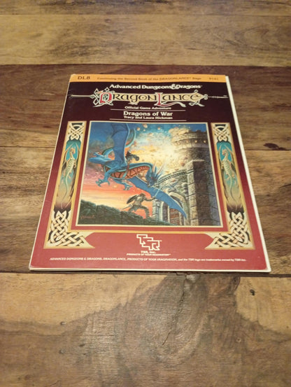 DragonLance Dragons of War With Map TSR 9141 AD&D 1985