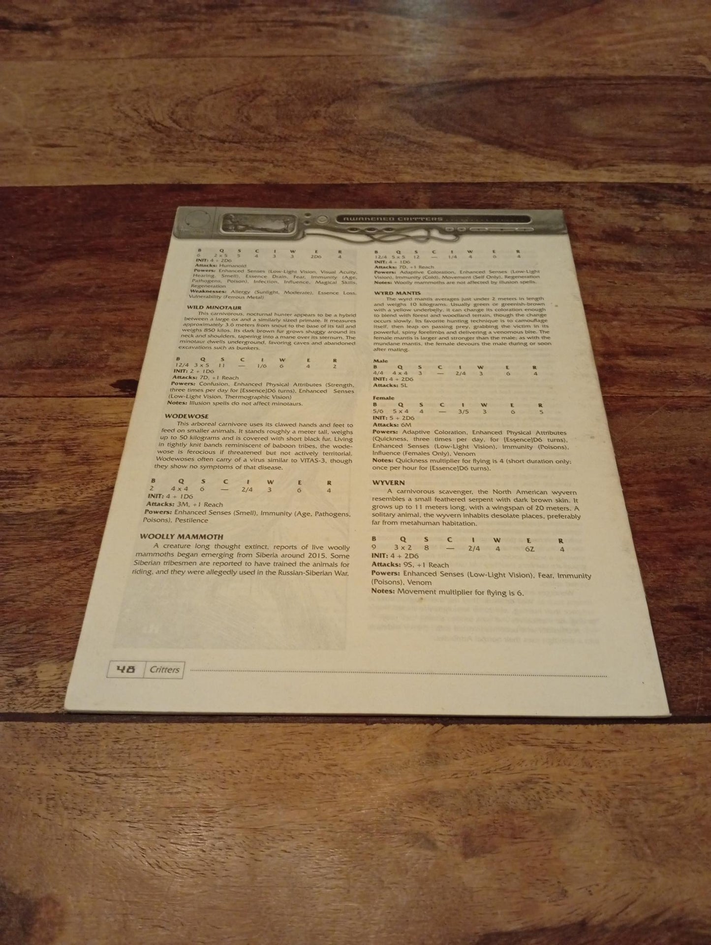 Shadowrun Gamemaster's Screen and Critters 3rd Ed FASA 2001