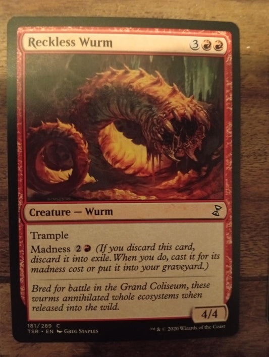 Magic The Gathering Reckless Wurm 181/289 TSR Time Spiral Remastered