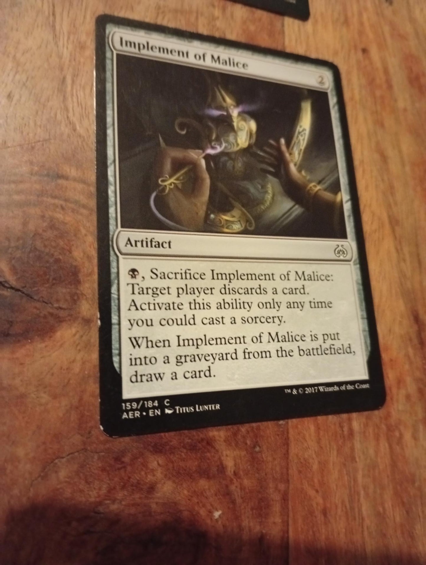 Magic The Gathering Implement of Malice 159/184 Aether Revolt