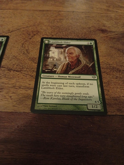Magic The Gathering Lambholt Elder // Silverpelt Werewolf 122a7122b/158 Dark Ascension