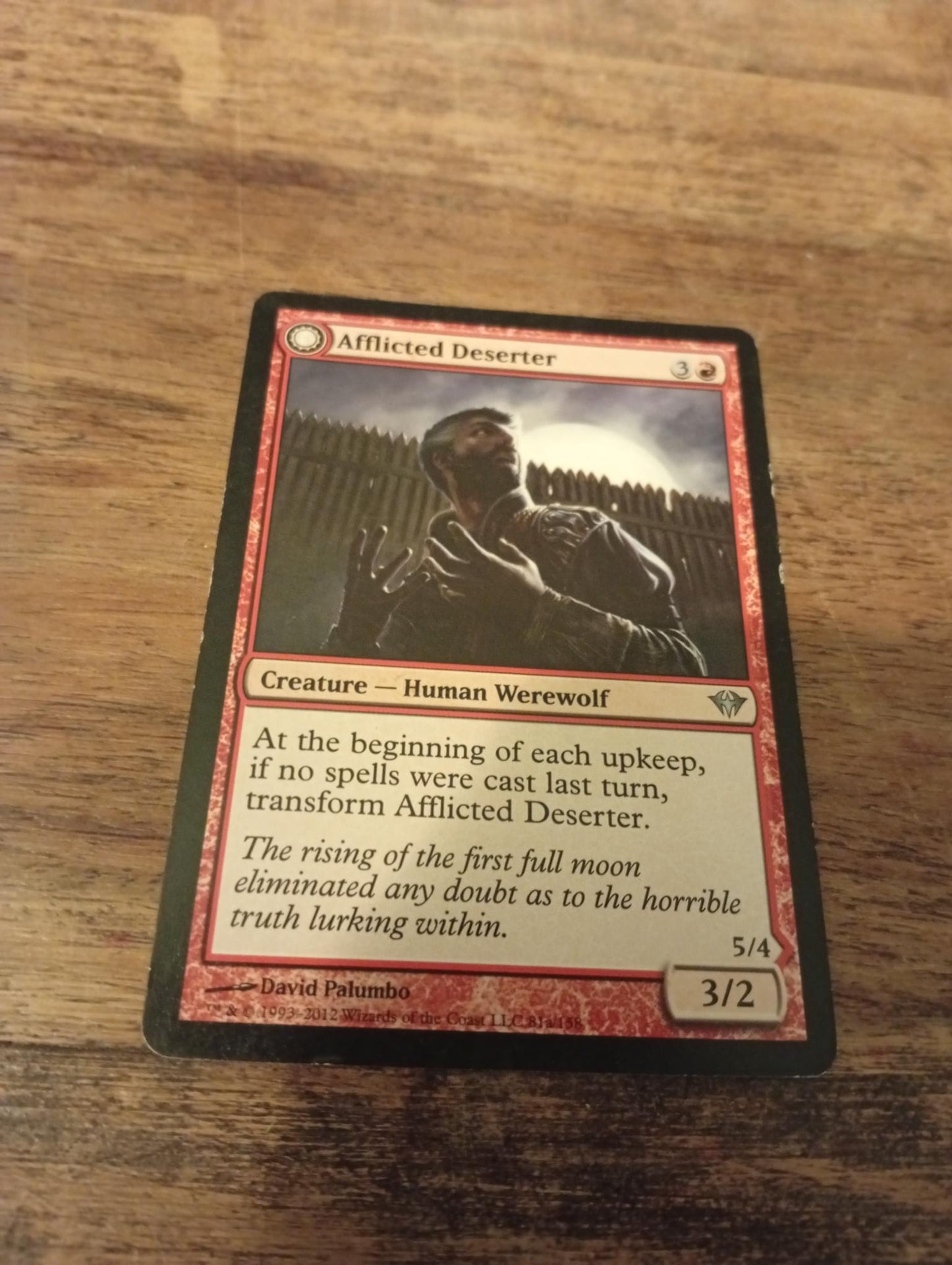 Magic The Gathering Afflicted Deserter // Werewolf Ransacker 81a/b/158 Dark Ascension