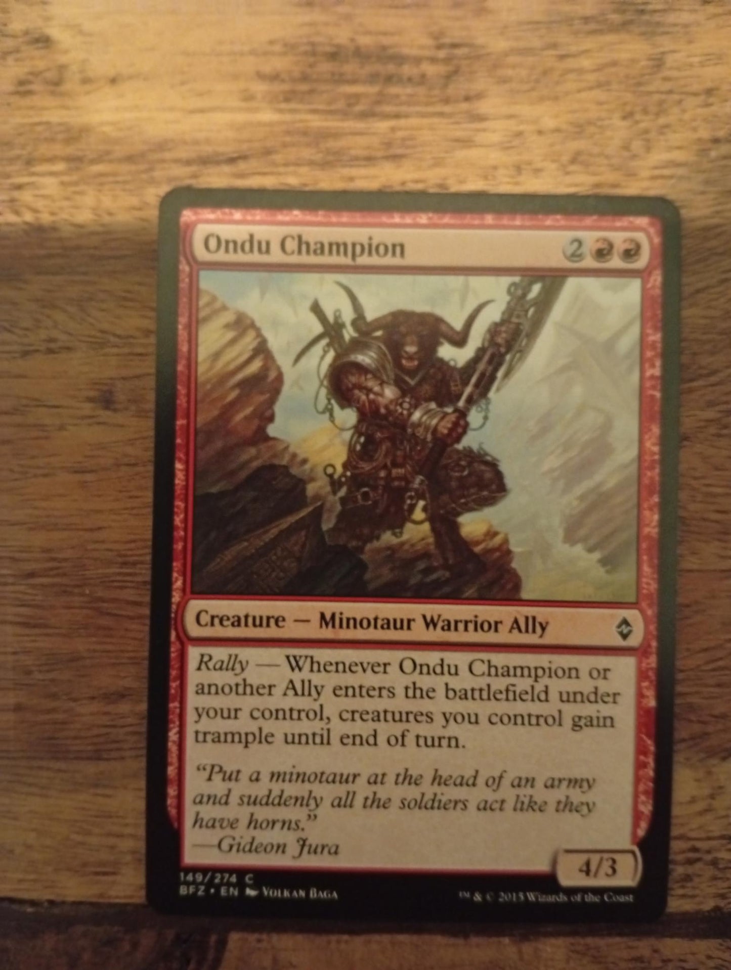 Magic The Gathering Ondu Champion 149/274 Battle for Zendikar