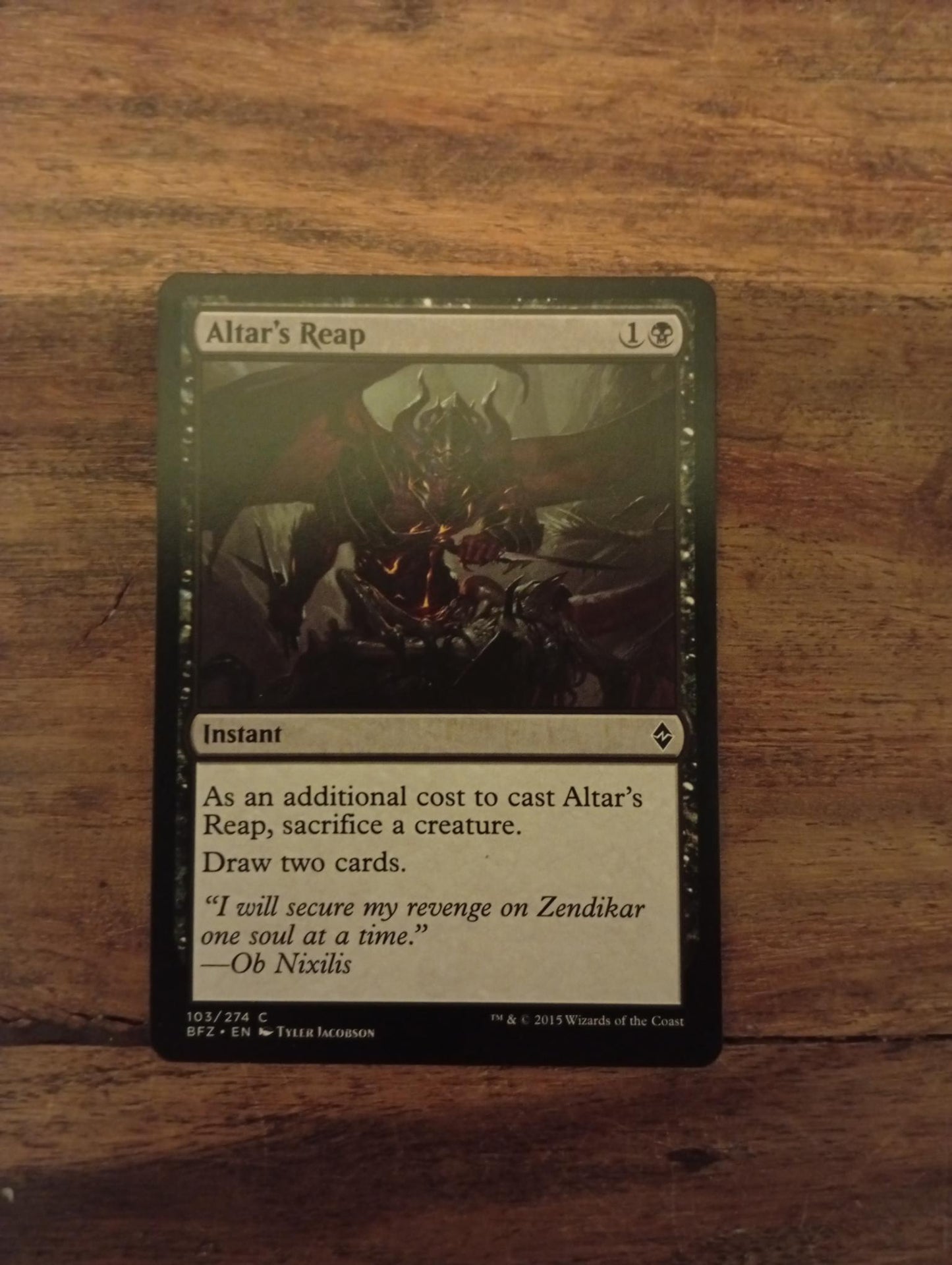 Magic The Gathering Altar's Reap 103/274 Battle for Zendikar