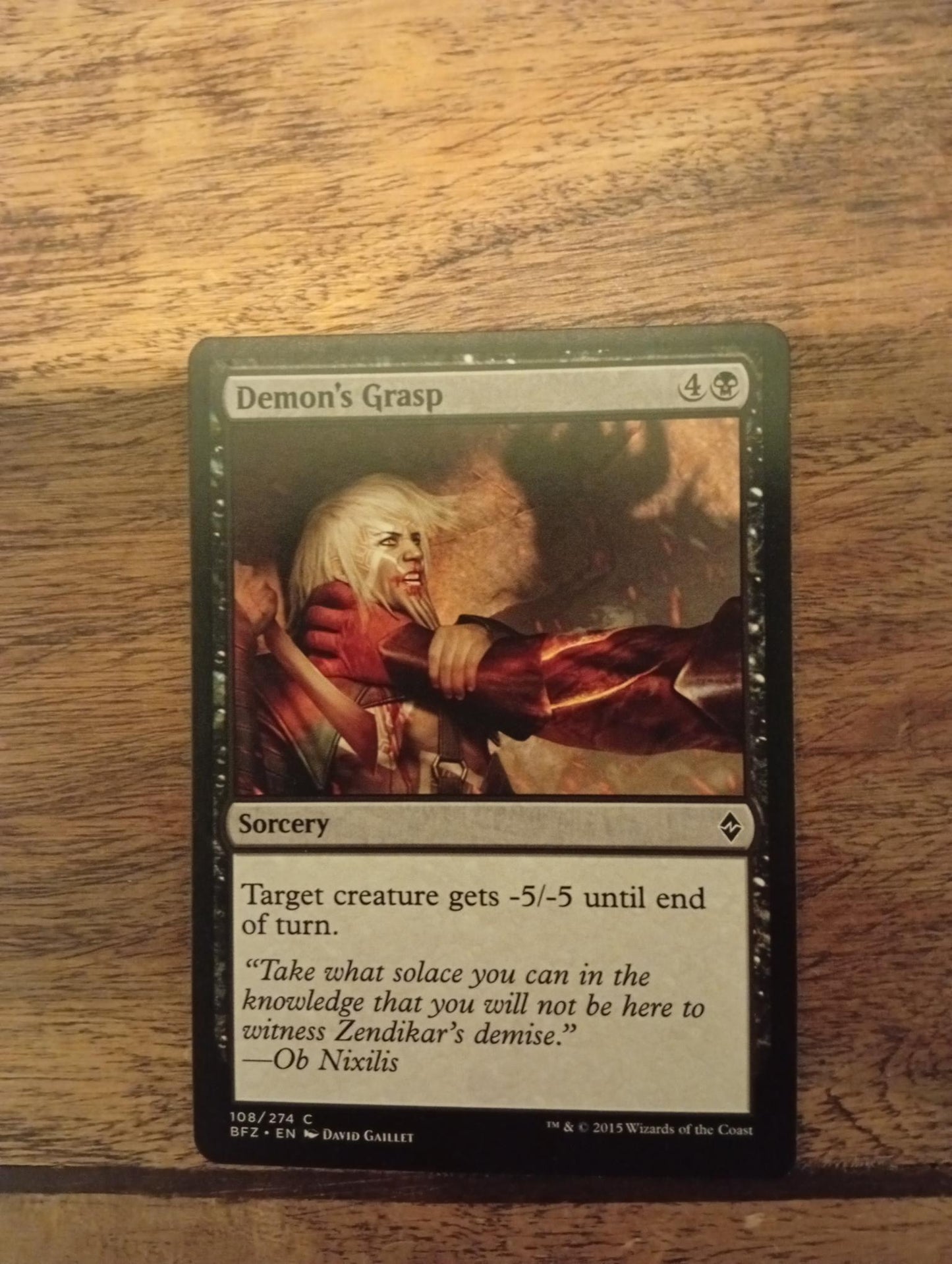 Magic The Gathering Demon's Grasp 108/274 Battle for Zendikar