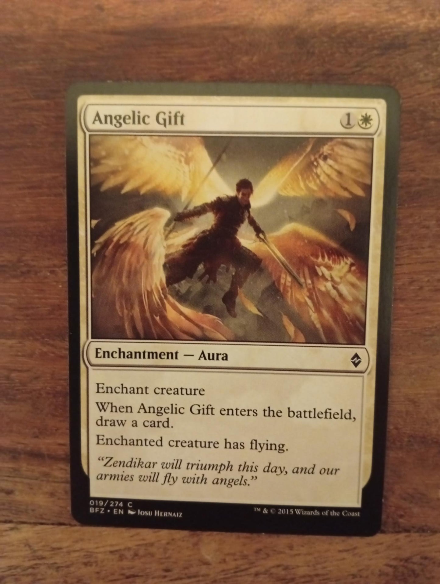 Magic The Gathering Angelic Gift 019/274 Battle for Zendikar