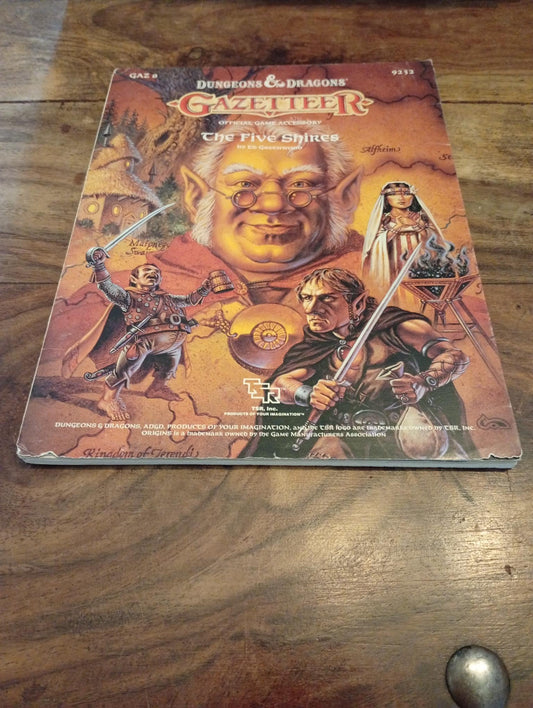 Gazetteer The Five Shires GAZ8 TSR 9232 D&D 1988 With Map