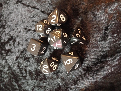 Dice set: 7-piece set includes one D4, D6, D8, D10, D12, D20 and D100 D10 Procent
