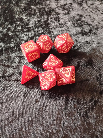 Dice set: 7-piece set includes one D4, D6, D8, D10, D12, D20 and D100 D10 Procent