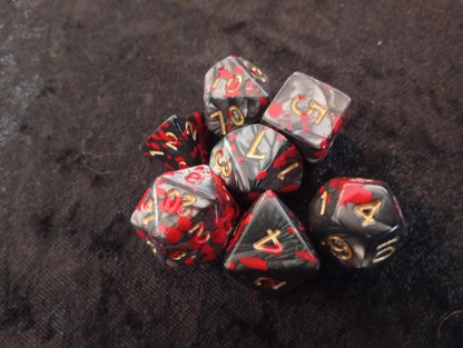 Dice set: 7-piece set includes one D4, D6, D8, D10, D12, D20 and D100 D10 Procent