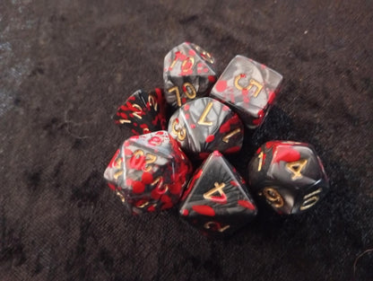 Dice set: 7-piece set includes one D4, D6, D8, D10, D12, D20 and D100 D10 Procent