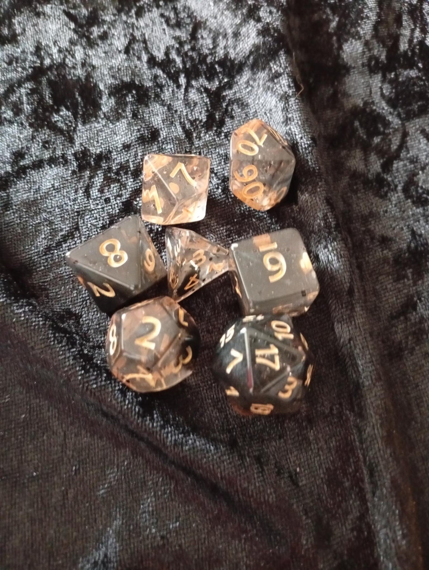 Dice set: 7-piece set includes one D4, D6, D8, D10, D12, D20 and D100 D10 Procent