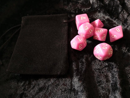 Dice set: 7-piece set/Dice Bag one D4, D6, D8, D10, D12, D20 and D100 D10 Procent