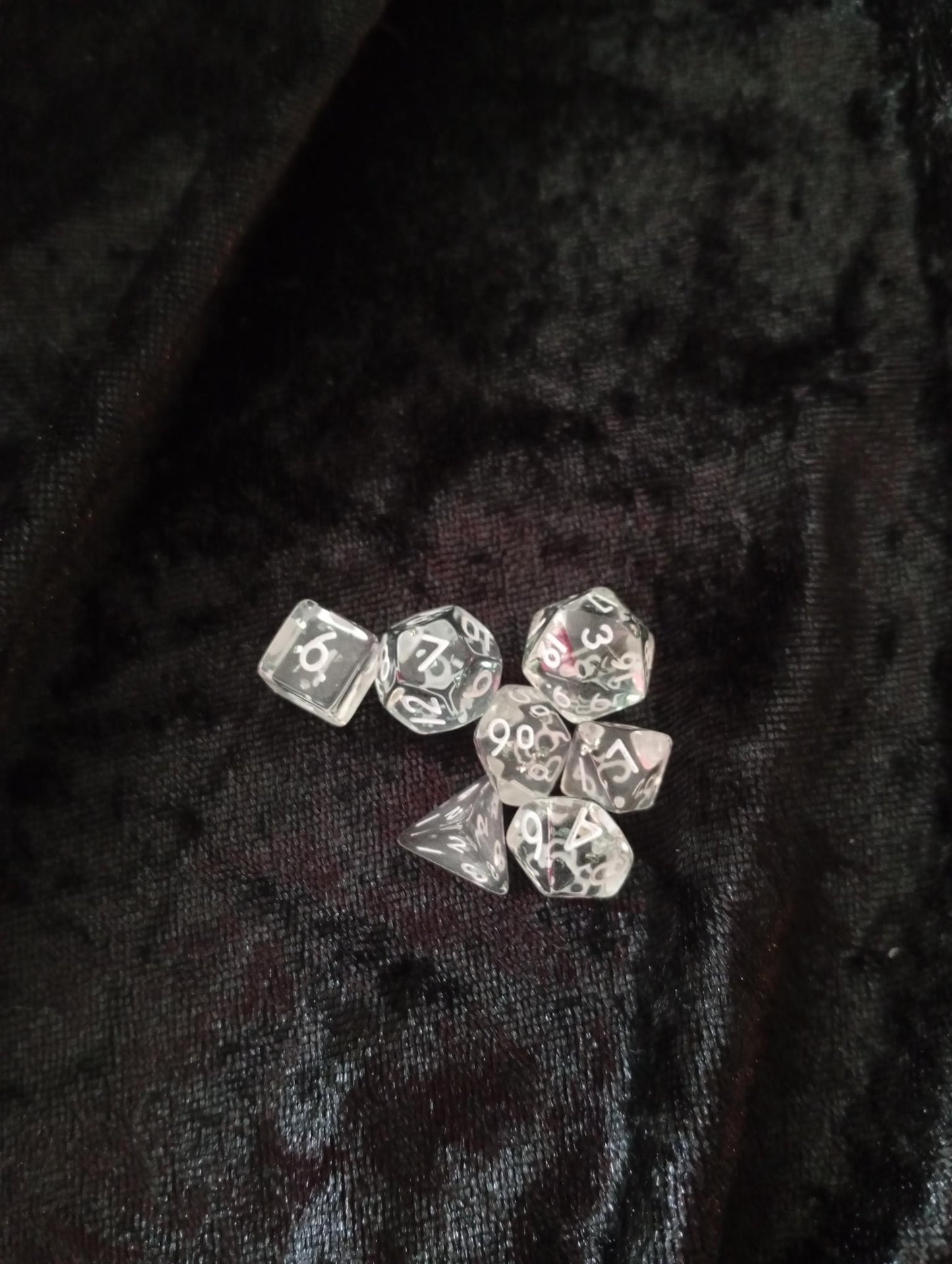 Dice set: 7-piece Mini set includes one D4, D6, D8, D10, D12, D20 and D100 D10 Procent