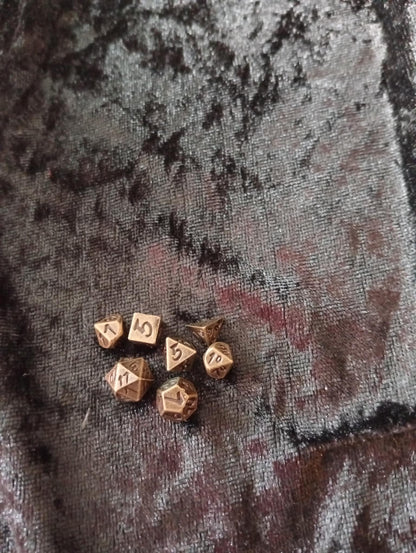 Dice set: 7-piece Mini set includes one D4, D6, D8, D10, D12, D20 and D100 D10 Procent