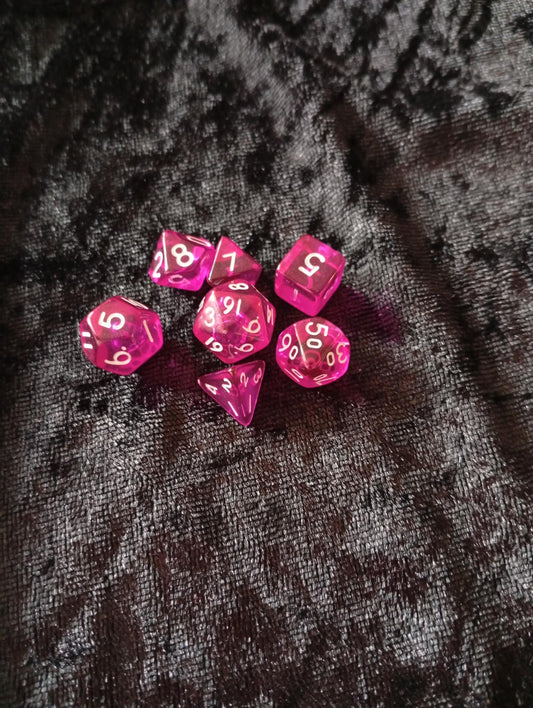 Dice set: 7-piece Mini set includes one D4, D6, D8, D10, D12, D20 and D100 D10 Procent