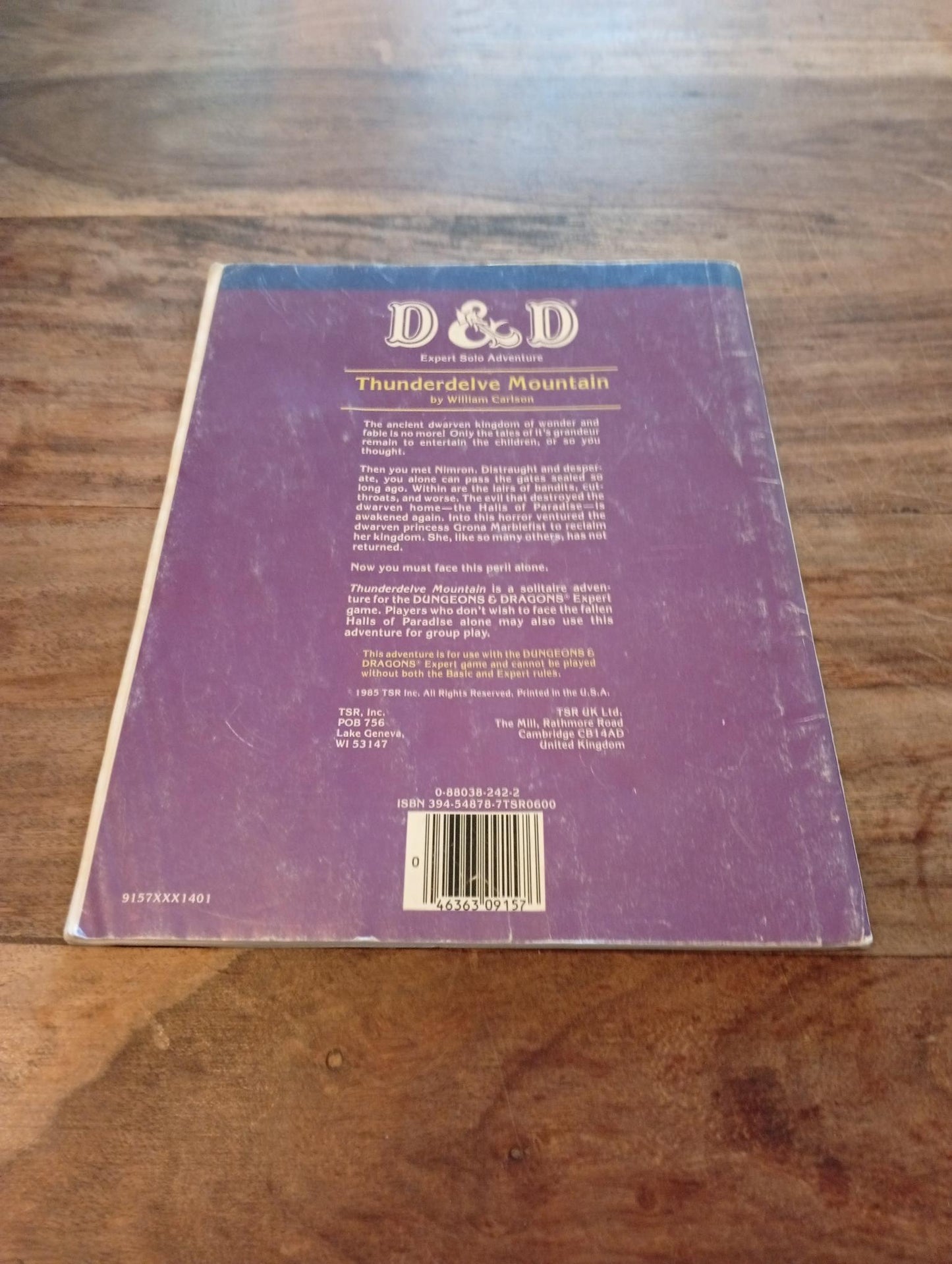 Dungeons & Dragons Thunderdelve Mountain XS2 TSR 9157 D&D 1985