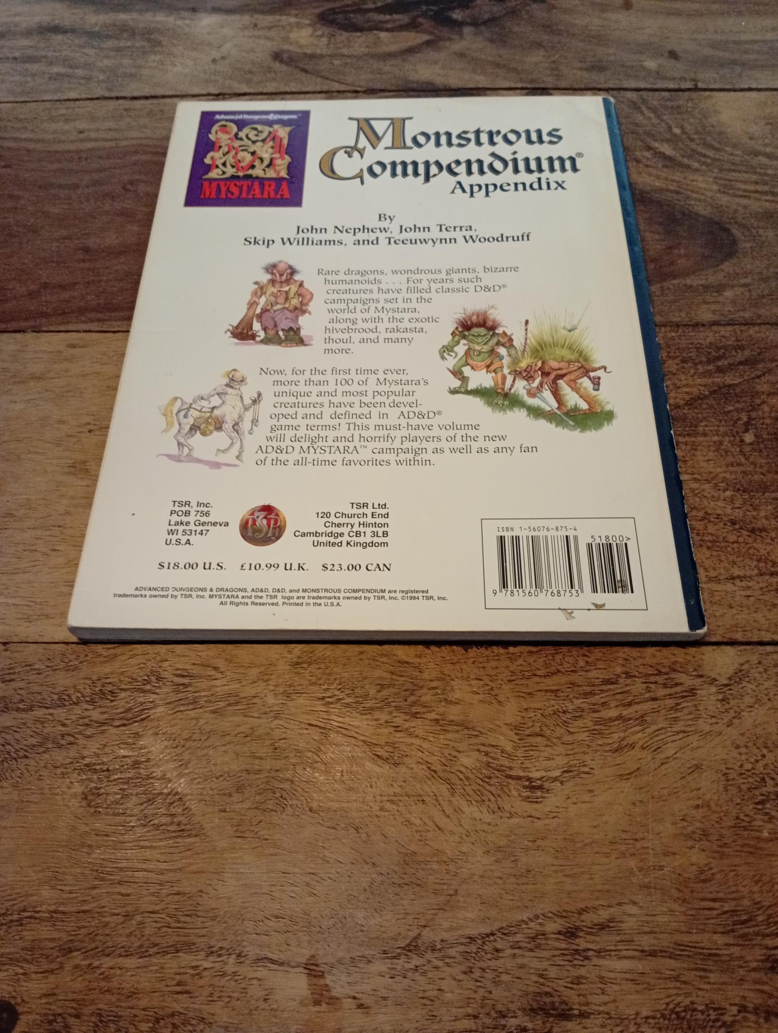 Monstrous Compendium Mystara Appendix TSR 2501 AD&D 1994 - AllRoleplaying.com