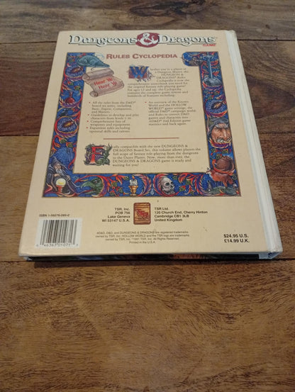 Dungeons & Dragons Rules Cyclopedia Hardcover TSR 1071 D&D 1991