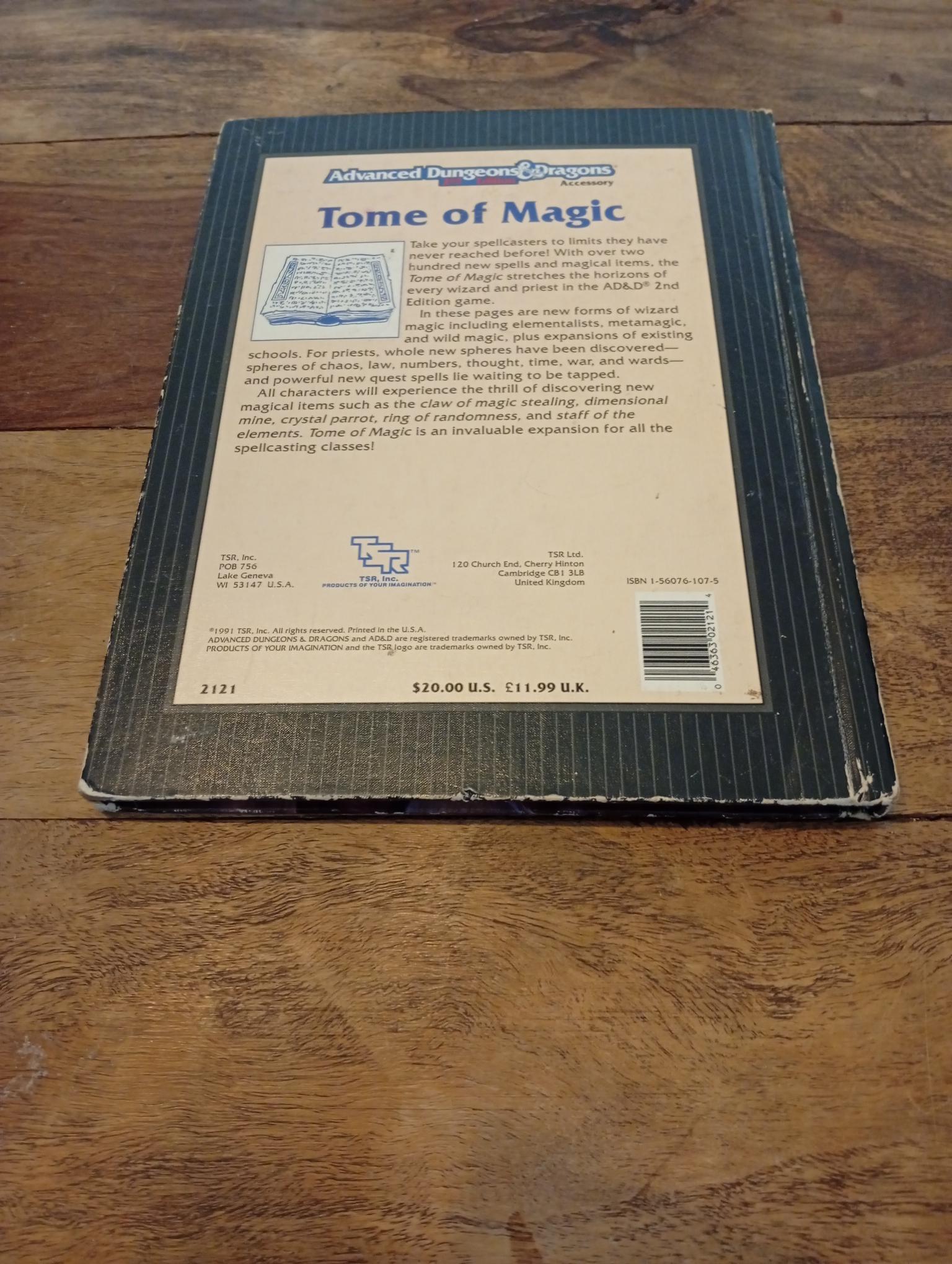 Tome of Magic 1st Printing Hardcover TSR 2121 AD&D 1991 - AllRoleplaying.com