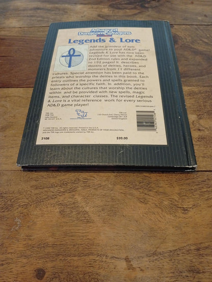 Legends & Lore 1st Printing Hardcover TSR 2108 AD&D 1990 - AllRoleplaying.com
