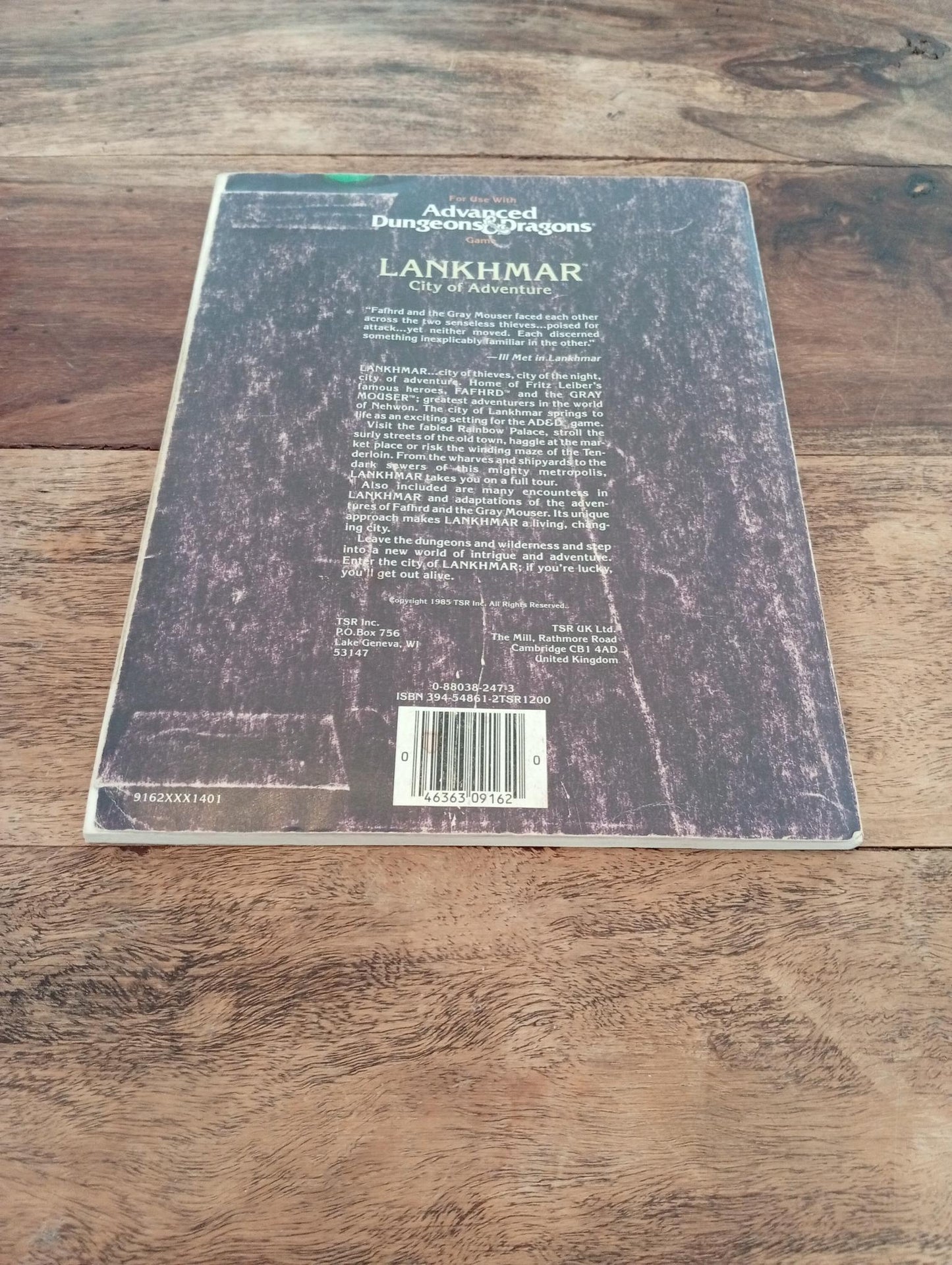 AD&D Lankhmar City of Adventure AD&D 2nd Ed TSR #2137 With Map 1993 - AllRoleplaying.com