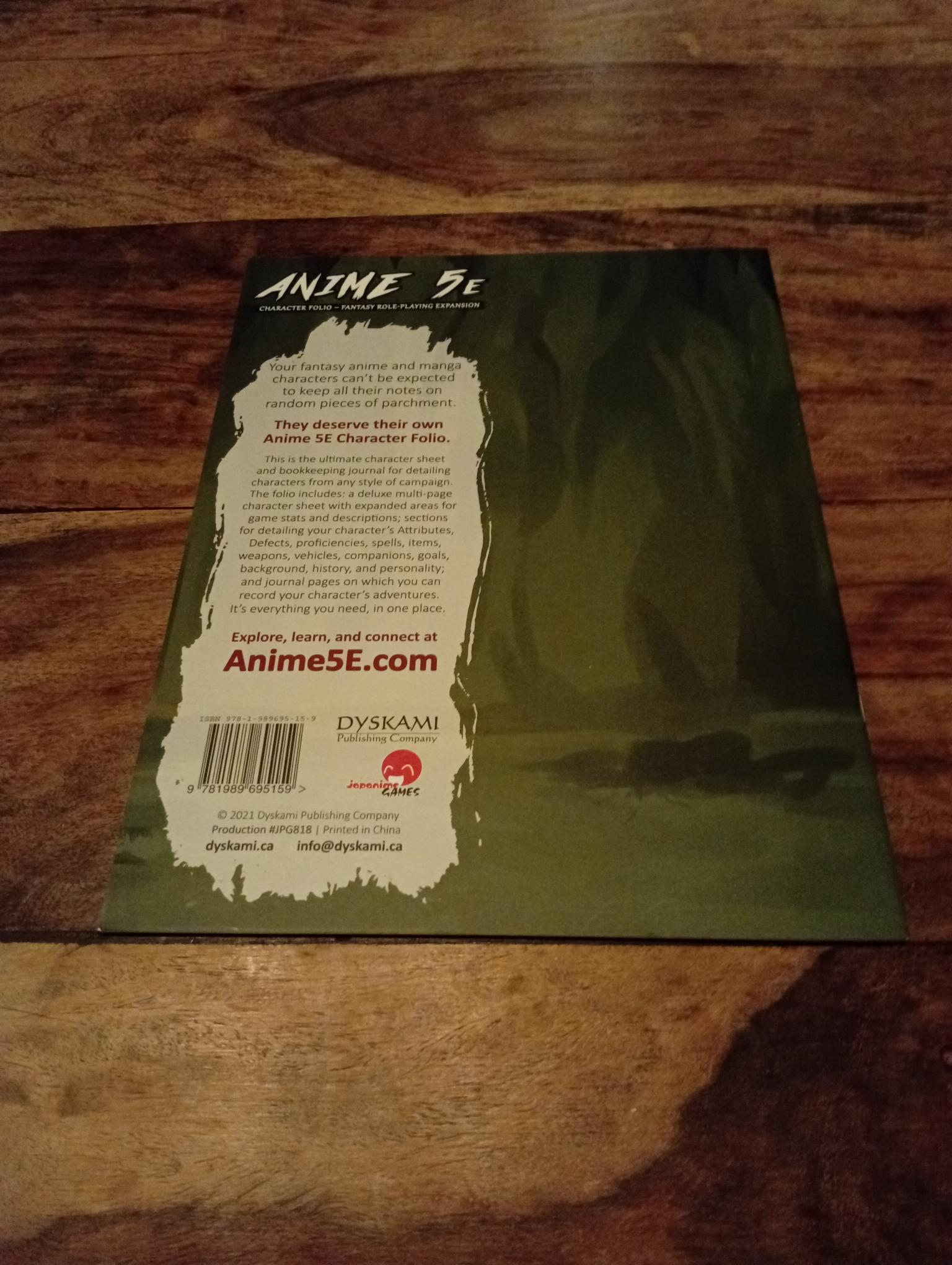 Anime 5E Character Folio Japanime Games 2021 - AllRoleplaying.com