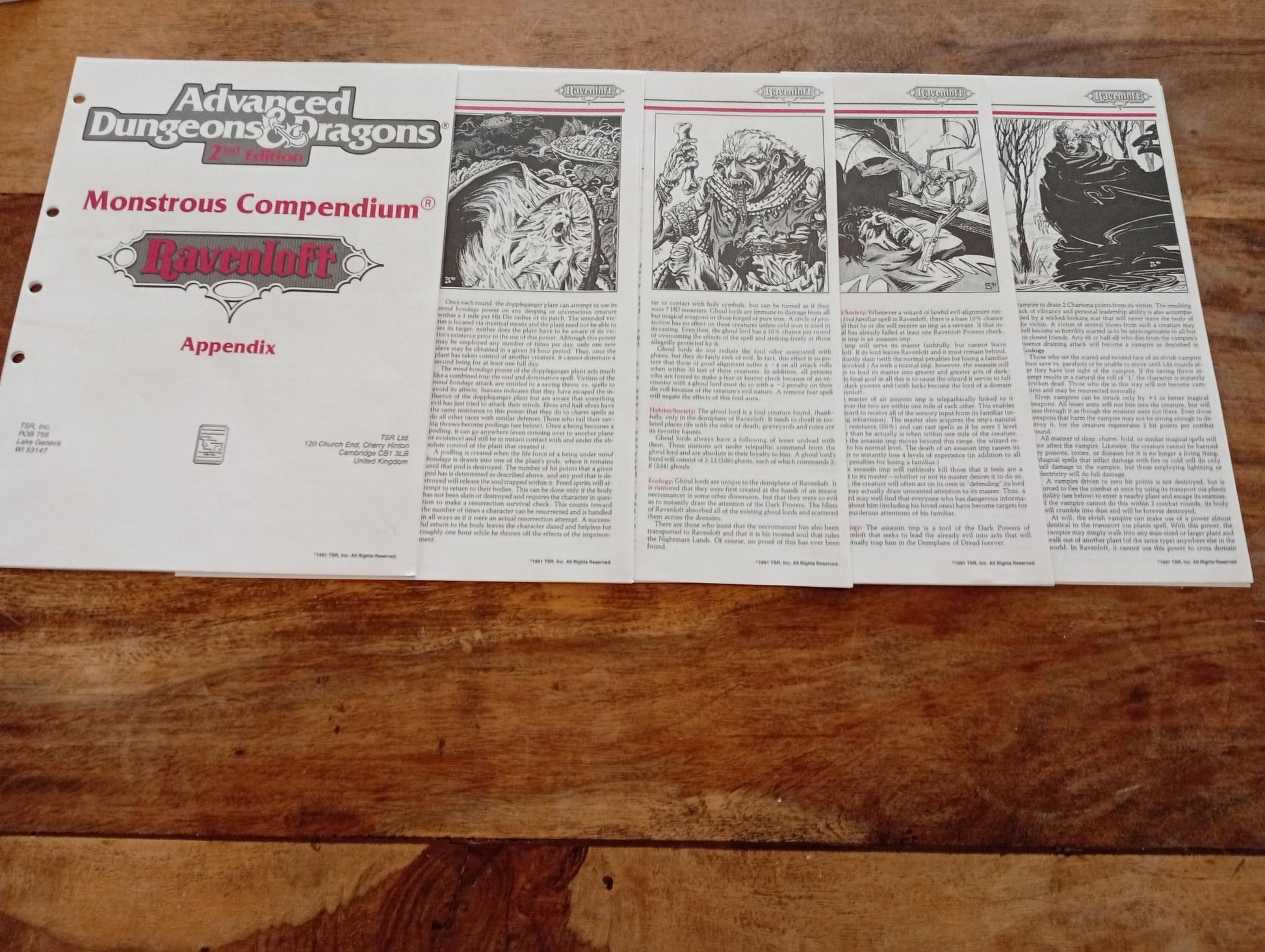 Ravenloft Monstrous Compendium Appendix No Tabs TSR 2122 AD&D 1991 - AllRoleplaying.com