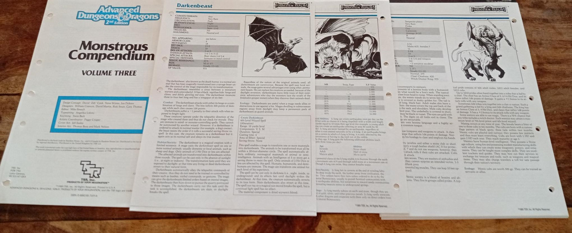 Monstrous Compendium Volume 3 Forgotten Realms Appendix MC3 No Tabs TSR 2104 - AllRoleplaying.com