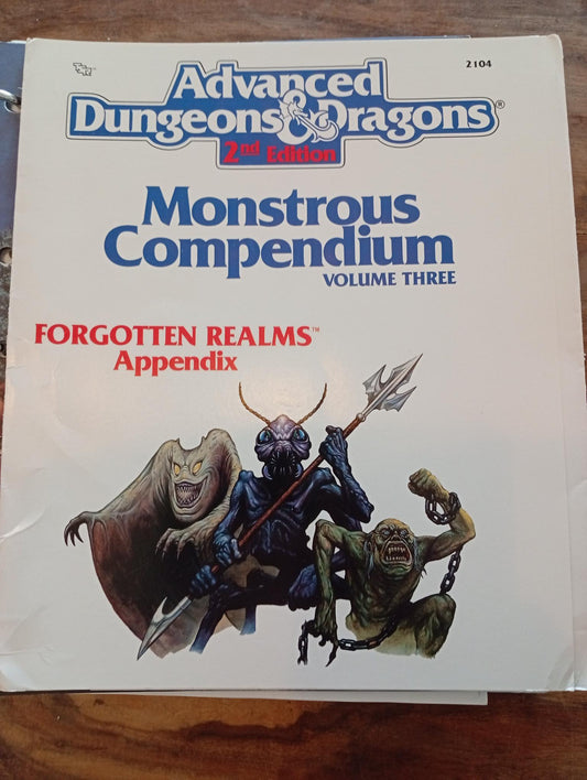 Monstrous Compendium Volume 3 Forgotten Realms Appendix MC3 TSR 2104 AD&D 1989 - AllRoleplaying.com
