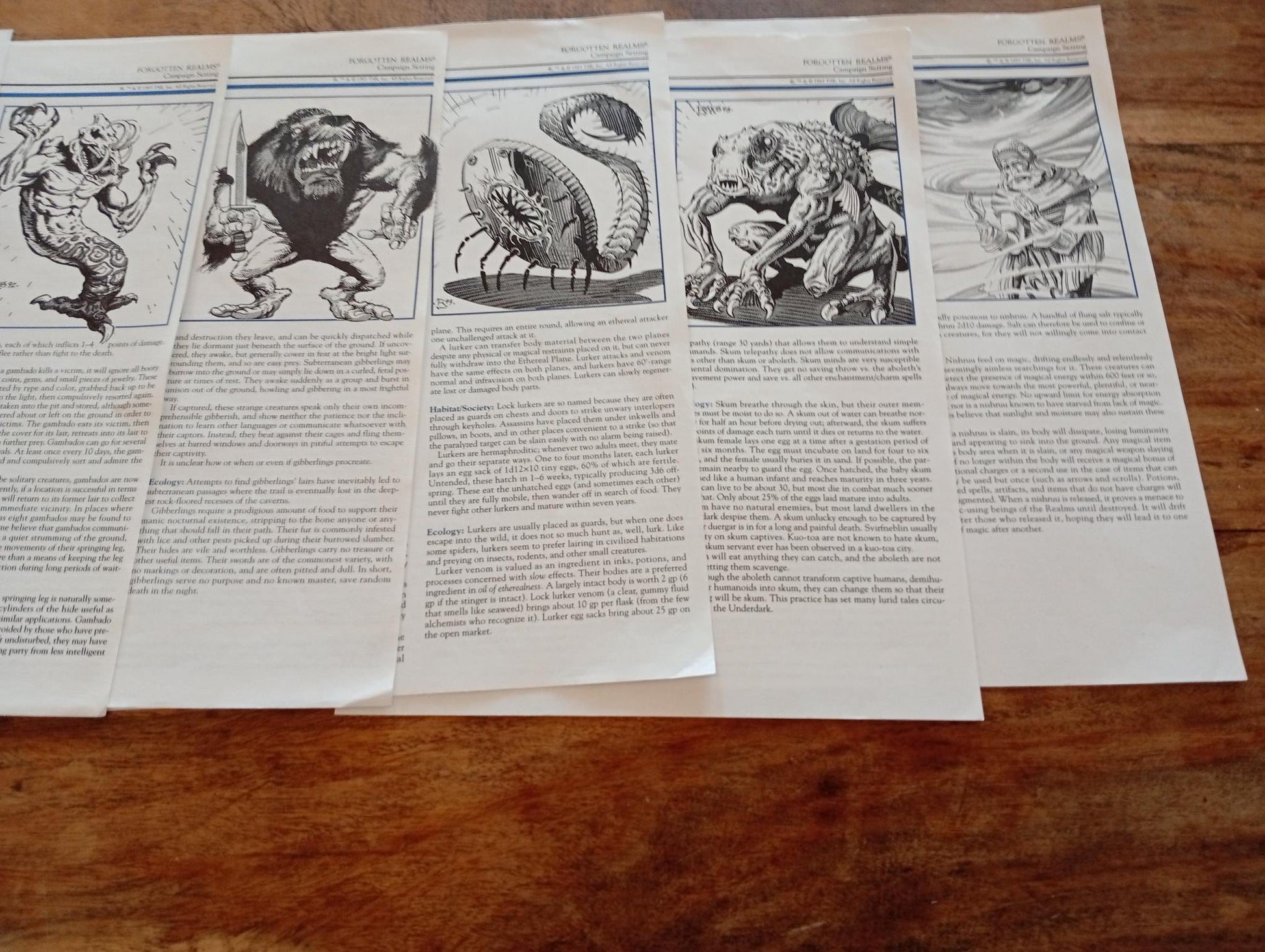 Forgotten Realms Campaign Setting #8 Monstrous Compendium pages TSR 1085 - AllRoleplaying.com